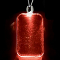 Light Up Necklace - Acrylic Dog Tag Pendant - Red